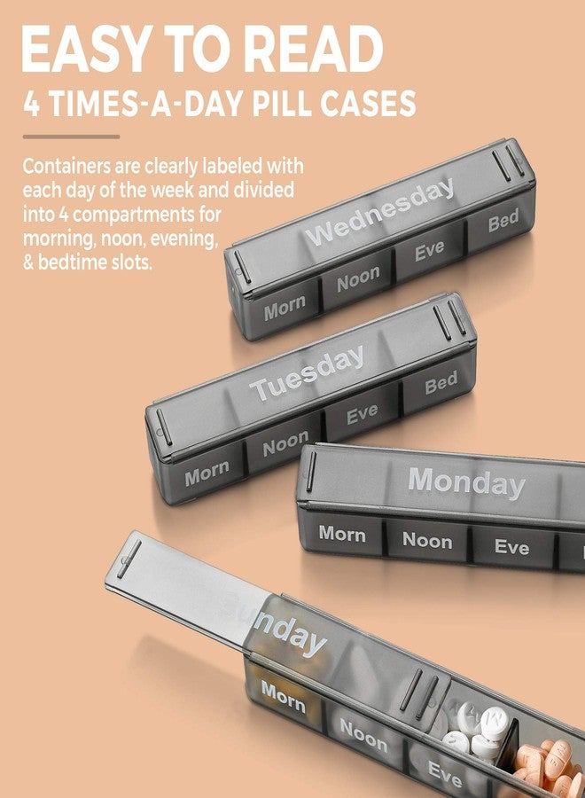 ميدكا منظم حبوب أسبوعي - علبة حبوب لمدة 7 أيام مع علب حبوب يومية قابلة للإزالة (4 مرات في اليوم) - علبة حبوب كبيرة للأدوية والفيتامينات والمكملات الغذائية (صباحًا/مساءً) - ملصقات سهلة القراءة من الاثنين إلى الأحد - Image 2